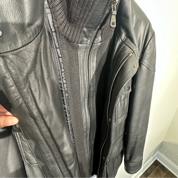 BOSS Hugo Boss 100% Goat Skin Leather Biker Jacket Men Size 40R NWOT - Picture 5 of 16